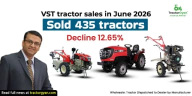 VST Tractor Sales in June 2026: Sold 435 Tractors, Decline 12.65%